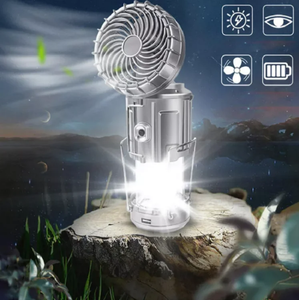 Lampe Solaire Multifonctionnelle ( Éclairage, Ventilateur & Power bank)
